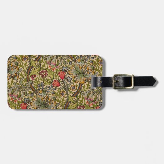 ウィリアムモリスゴールデンリリーアンティーク ラゲッジタグ (正面横)