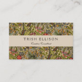 ウィリアムモリスゴールデンリリーアンティーク 名刺 (正面)