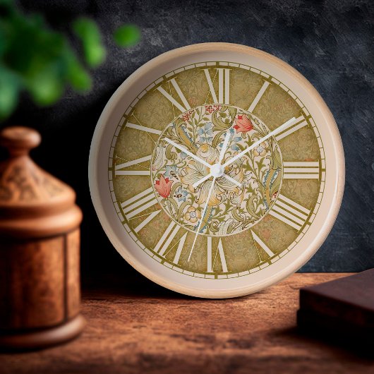 ウィリアムモリスゴールデンリリークラシックビクトリアン 壁時計