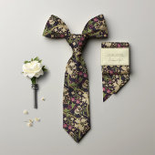 ウィリアムモリスゴールデンリリーパープルグリーンヴィンテージ ネクタイ