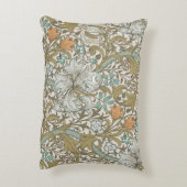 ウィリアムモリスゴールデンリリーブルークラシック金ゴールド アクセントクッション (裏面(縦))