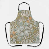 ウィリアムモリスゴールデンリリーブルークラシック金ゴールド エプロン (正面)