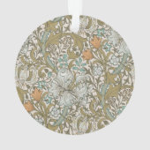 ウィリアムモリスゴールデンリリーブルークラシック金ゴールド オーナメント (裏面)