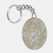 ウィリアムモリスゴールデンリリーブルークラシック金ゴールド キーホルダー (正面左)