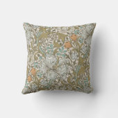 ウィリアムモリスゴールデンリリーブルークラシック金ゴールド クッション (裏面)