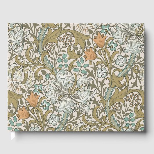 ウィリアムモリスゴールデンリリーブルークラシック金ゴールド ゲストブック (正面)