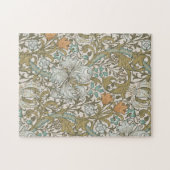 ウィリアムモリスゴールデンリリーブルークラシック金ゴールド ジグソーパズル (横)