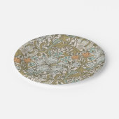 ウィリアムモリスゴールデンリリーブルークラシック金ゴールド ペーパープレート (アングル)