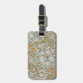 ウィリアムモリスゴールデンリリーブルークラシック金ゴールド ラゲッジタグ (正面縦)