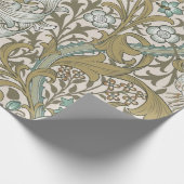 ウィリアムモリスゴールデンリリーブルークラシック金ゴールド ラッピングペーパー (角)