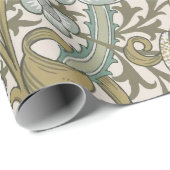 ウィリアムモリスゴールデンリリーブルークラシック金ゴールド ラッピングペーパー (ロールコーナー)