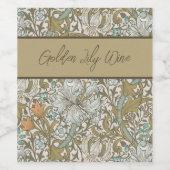 ウィリアムモリスゴールデンリリーブルークラシック金ゴールド ワインラベル (シングルラベル)