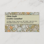 ウィリアムモリスゴールデンリリーブルークラシック金ゴールド 名刺 (正面)