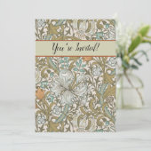 ウィリアムモリスゴールデンリリーブルークラシック金ゴールド 招待状 (スタンド正面)