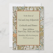 ウィリアムモリスゴールデンリリーブルークラシック金ゴールド 招待状 (裏面)