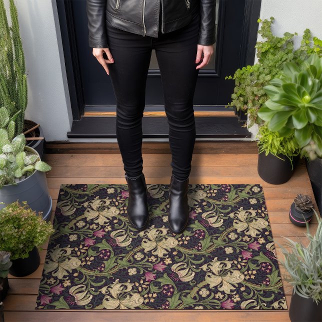 ウィリアムモリスゴールデンリリーヴィンテージパターンの書式 ドアマット (クリエイターアップロード済み)