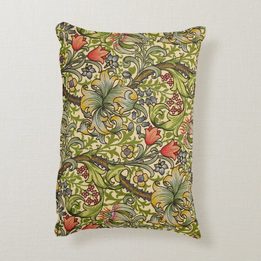 ウィリアムモリスゴールデンリリーヴィンテージフローラデザイン アクセントクッション (裏面(縦))
