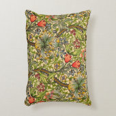 ウィリアムモリスゴールデンリリーヴィンテージフローラデザイン アクセントクッション (正面(垂直))