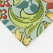 ウィリアムモリスゴールデンリリーヴィンテージフローラデザイン フリースブランケット (角)