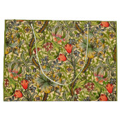 ウィリアムモリスゴールデンリリーヴィンテージフローラデザイン ラージペーパーバッグ (裏面)