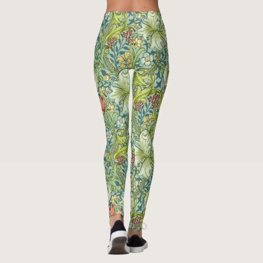 ウィリアムモリスゴールデンリリーヴィンテージフローラデザイン レギンス (裏面)