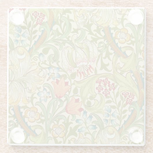 ウィリアムモリスゴールデンリリーヴィンテージプレラファエリート ガラスコースター (裏面)