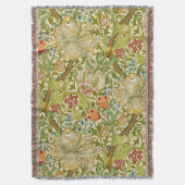 ウィリアムモリスゴールデンリリーヴィンテージプレラファエリート スローブランケット (正面縦)