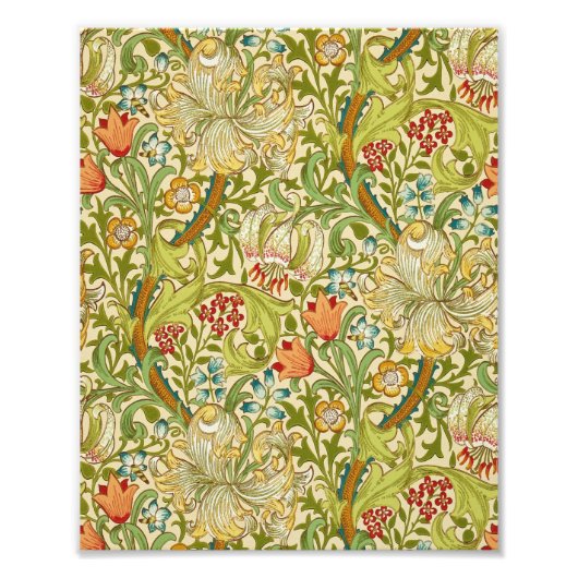ウィリアムモリスゴールデンリリーヴィンテージプレラファエリート フォトプリント            (正面)