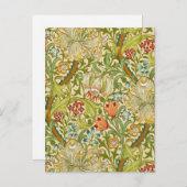 ウィリアムモリスゴールデンリリーヴィンテージプレラファエリート ポストカード (正面/裏面)