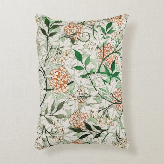ウィリアムモリスジャスミンガーデンフラワークラシック アクセントクッション (正面(垂直))
