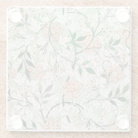 ウィリアムモリスジャスミンガーデンフラワークラシック ガラスコースター (裏面)