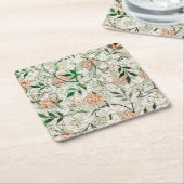 ウィリアムモリスジャスミンガーデンフラワークラシック スクエアペーパーコースター (アングル)