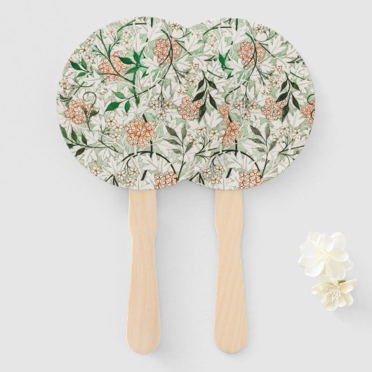 ウィリアムモリスジャスミンガーデンフラワークラシック ハンドファン (正面&裏面)