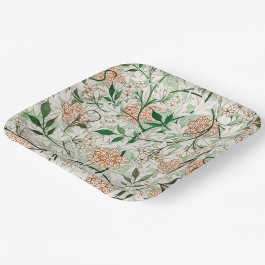 ウィリアムモリスジャスミンガーデンフラワークラシック ペーパープレート (傾斜あり)