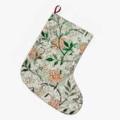ウィリアムモリスジャスミンガーデンフラワークラシック ラージクリスマスストッキング (正面 (吊り時))