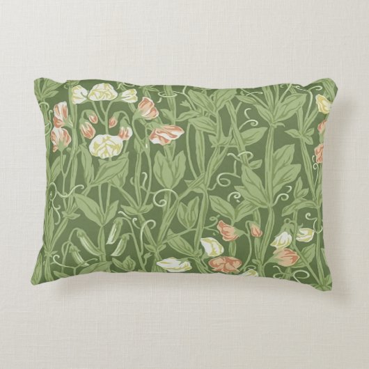 ウィリアムモリススイートピーフローラデザイン アクセントクッション (裏面)