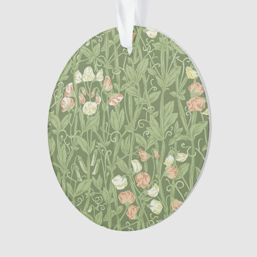 ウィリアムモリススイートピーフローラデザイン オーナメント (正面)