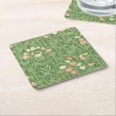 ウィリアムモリススイートピーフローラデザイン スクエアペーパーコースター (アングル)