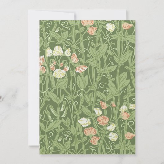 ウィリアムモリススイートピーフローラデザイン 招待状 (裏面)