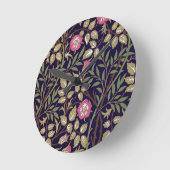 ウィリアムモリススウィートブリアフローラアールヌーボー ラウンド壁時計 (傾斜)