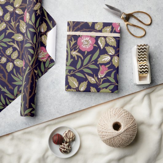 ウィリアムモリススウィートブリアフローラアールヌーボー ラッピングペーパー (クラフト)