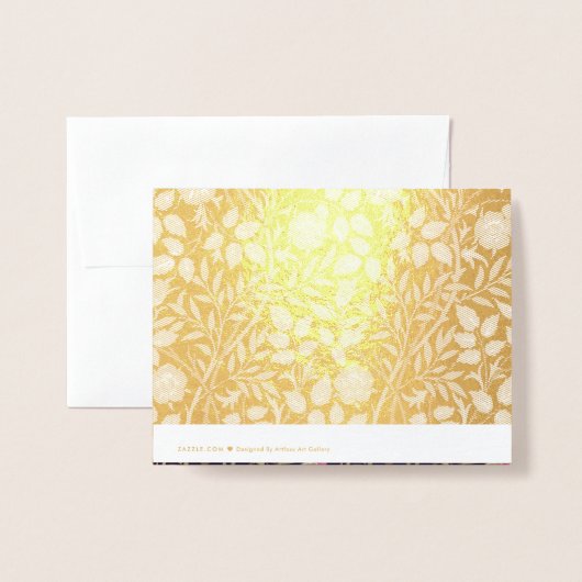 ウィリアムモリススウィートブリアフローラアールヌーボー 箔カード (裏面封筒付き)