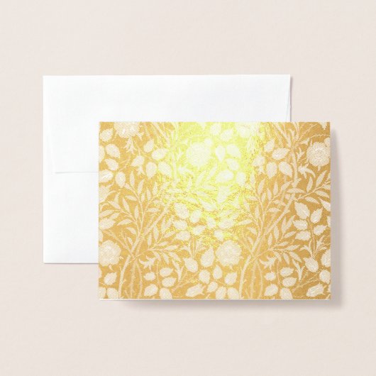 ウィリアムモリススウィートブリアフローラアールヌーボー 箔カード (封筒付き正面)