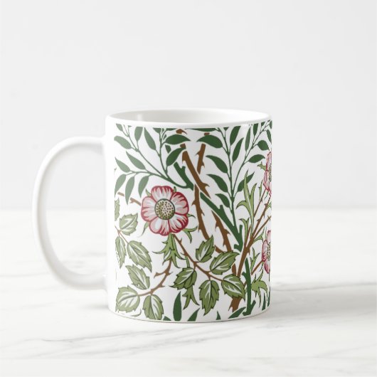 ウィリアムモリススウィートブリアールワイルドレッドローゼスヴィンテージ コーヒーマグカップ (左)