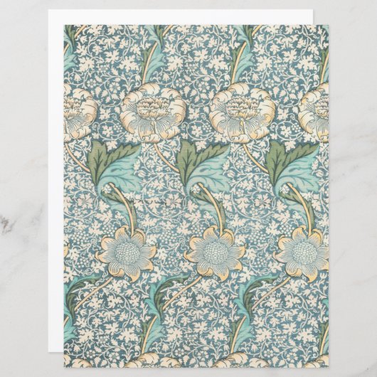 ウィリアムモリススタイルパターンスクラップブック紙 (正面/裏面)