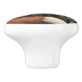 ウィリアムモリススタイルフローラ右向きキツネ セラミックノブ (側面)