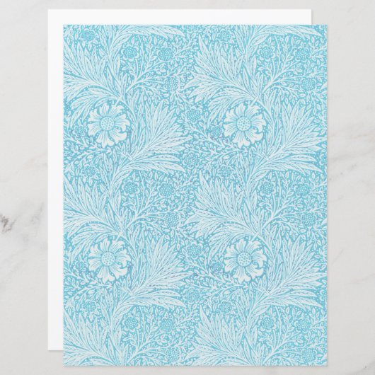 ウィリアムモリススタイルヴィンテージブルースクラップブック紙 (正面/裏面)