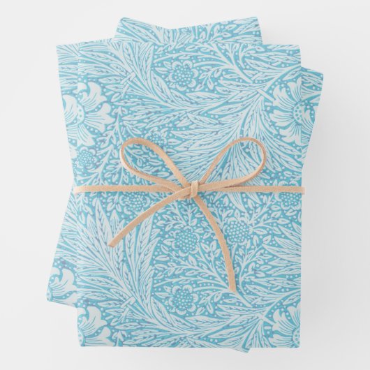 ウィリアムモリススタイルヴィンテージブルーラッピング紙 ラッピングペーパーシート (インサイチュ)