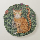 ウィリアムモリススタイル猫 ラウンドクッション (裏面)