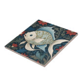 ウィリアムモリススタイルLフィッシュ水中シー海 タイル (側面)